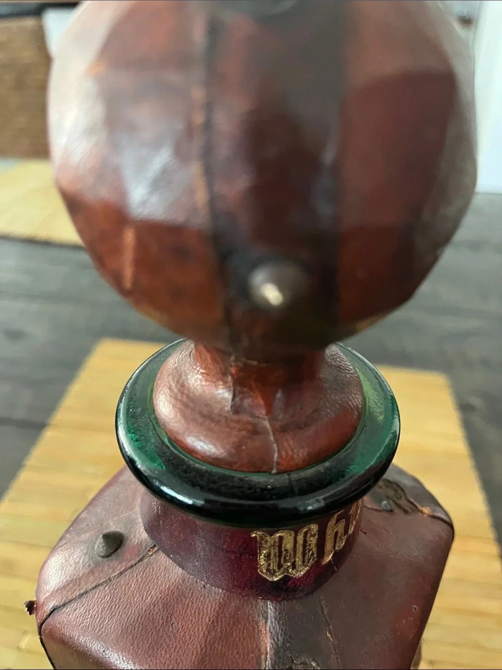 Vintage Decorative Whisky Decanter with Gold Crest - Made in Italy